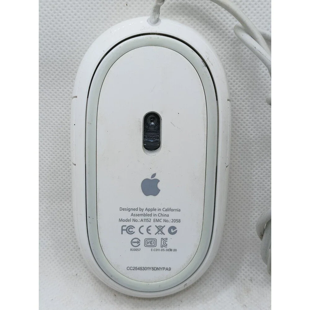 Apple Mighty Mouse Wired USB White Model A1152 Genuine OEM Tested/ Working